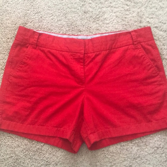 J. Crew Pants - J crew bright red chino shorts